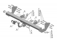 Фаркоп MB 05 для MERCEDES Vito / Viano  09.2003-2014, Автос, нагрузка 2000/100 кг. С подрезкой бампера от магазина ФаркопРос